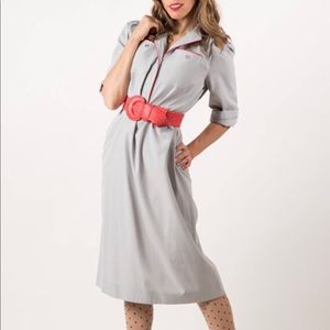 Vintage Gray And Red Dress (Size M)